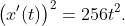 \big(x'(t)\big)^2=256t^2.