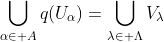 \bigcup_{\alpha\in A}q(U_\alpha)=\bigcup_{\lambda\in \Lambda}V_\lambda