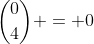 \binom{0}{4} = 0