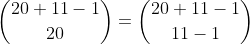 \binom{20+11-1}{20}=\binom{20+11-1}{11-1}