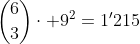\binom{6}{3}\cdot 9^2=1'215
