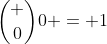 \binom {0}{0} = 1