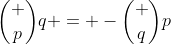 \binom {p}{q} = -\binom {q}{p}