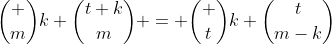 \binom mk \binom{t+k}{m} = \binom tk \binom{t}{m-k}