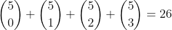\binom50+\binom51+\binom52+\binom53=26