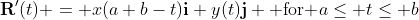 \bold{R}'(t) = x(a+b-t)\bold{i}+y(t)\bold{j} \mbox{ for }a\leq t\leq b