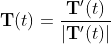 \bold{T}(t)=\frac{\bold{T}'(t)}{|\bold{T}'(t)|}