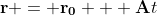 \bold{r} = \bold{r_0} + \bold{A}t