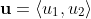 \bold{u}=\left\langle{}u_1,u_2\right\rangle