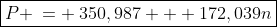 \boxed{P \:= \:350,987 + 172,039n}