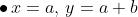 \bullet\,x=a,\,y=a+b