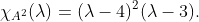 \chi_{A^2}(\lambda)=(\lambda-4)^2(\lambda-3).