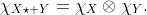 \chi_{X\star Y}=\chi_{X}\otimes\chi_{Y}.