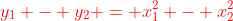 \color{red}y_1 - y_2 = x_1^2 - x_2^2