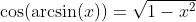 \cos(\arcsin(x))=\sqrt{1-x^2}