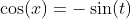 \cos(x)=-\sin(t)