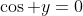 \cos y=0