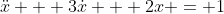 \ddot{x} + 3\dot{x} + 2x = 1