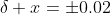 \delta x=\pm0.02