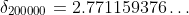 \delta_{200000}=2.771159376\dots