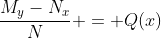 \dfrac{M_y-N_x}{N} = Q(x)