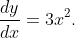\dfrac{dy}{dx}=3x^2.