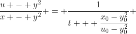 \dfrac{u - y^2}{x - y^2} = \dfrac{1}{t + \dfrac{x_0-y_0^2}{u_0-y_0^2}} 
