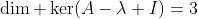 \dim \ker(A-\lambda I)=3