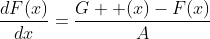 \displaystyle\frac{dF(x)}{dx}=\displaystyle\frac{G  (x)-F(x)}{A}