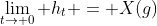 \displaystyle\lim_{t\rightarrow 0} h_t = X(g)