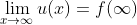 \displaystyle\lim_{x\to\infty}u(x)=f(\infty)
