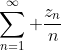 \displaystyle\sum_{n=1}^\infty \frac{z_n}{n}