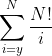 \displaystyle{\sum_{i=y}^N\frac{N!}{i}}