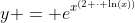\displaystyle{y = e^{x^{(2 \cdot \ln(x))}}