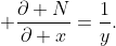 \displaystyle \frac{\partial N}{\partial x}=\frac{1}{y}.