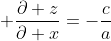 \displaystyle \frac{\partial z}{\partial x}=-\frac{c}{a}