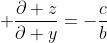 \displaystyle \frac{\partial z}{\partial y}=-\frac{c}{b}