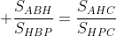 \displaystyle \frac{S_{ABH}}{S_{HBP}}=\frac{S_{AHC}}{S_{HPC}}
