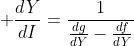 \displaystyle \frac{dY}{dI}=\frac{1}{\frac{dg}{dY}-\frac{df}{dY}}