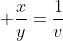\displaystyle \frac{x}{y}=\frac{1}{v}