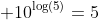 \displaystyle 10^{\log(5)}=5