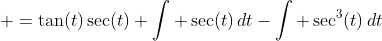 \displaystyle =\tan(t)\sec(t)+\int \sec(t)\,dt-\int \sec^3(t)\,dt