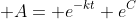 \displaystyle A= e^{-kt} e^C