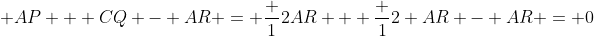 \displaystyle AP + CQ - AR = \frac 12AR + \frac 12 AR - AR = 0