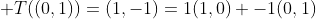 \displaystyle T((0,1))=(1,-1)=1(1,0)+-1(0,1)