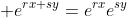 \displaystyle e^{rx+sy}=e^{rx}e^{sy}