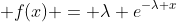 \displaystyle f(x) = \lambda e^{-\lambda x}