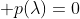 \displaystyle p(\lambda)=0