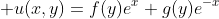 \displaystyle u(x,y)=f(y)e^x+g(y)e^{-x}