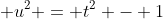 \displaystyle u^2 = t^2 - 1